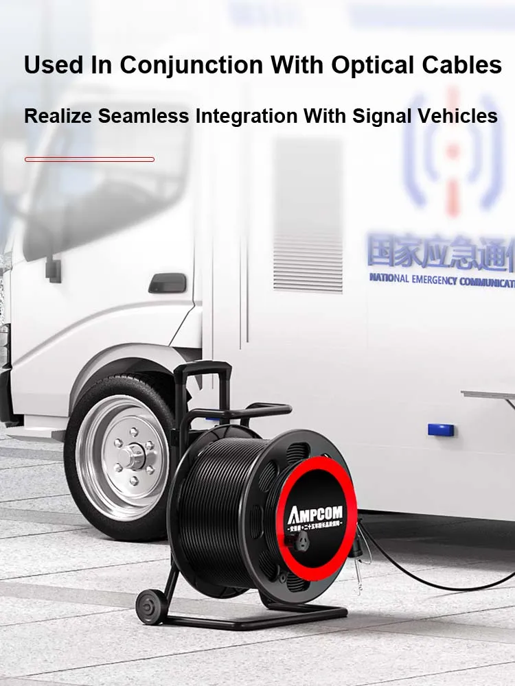 AMPCOM TPU Telescopic Rod Roller Fiber Optic Cable Laydown Cart Highly Convenient Cable Laydown Cart