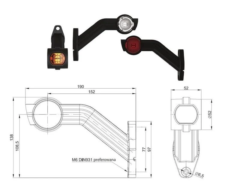 LED Outline Marker Lamps with Front, Rear & Side Marker