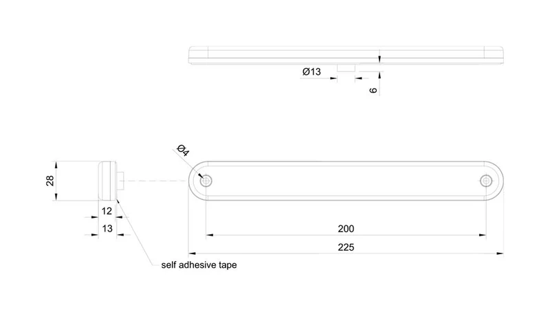Long LED Slim Line Marker Lights Length 225mm