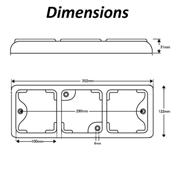 *LAST ONE *Triple Combination Lamp - Stop/Tail/Indicator/Reverse - LED Autolamps 100BRAWME