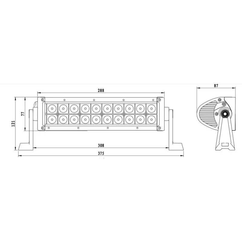 Mini 11" LED Light Bar with Flood Beam / 275mm