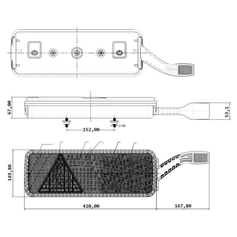LED Trailer Lamp With Outline Marker Light