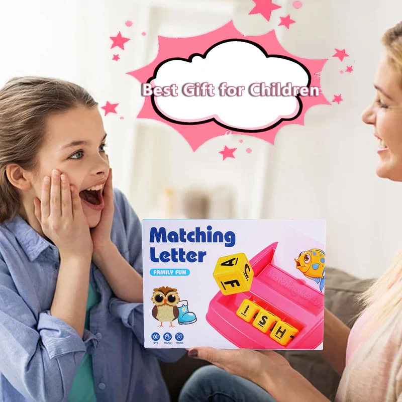 elzle Giochi Educativi, Gioco di Abbinamento Delle Lettere, Giocattoli per Imparare a Leggere per Bambini dai 3-6 anni, Gioco di Ortografia Regalo di Compleanno per Bambini e Bambine dai 3-6 anni