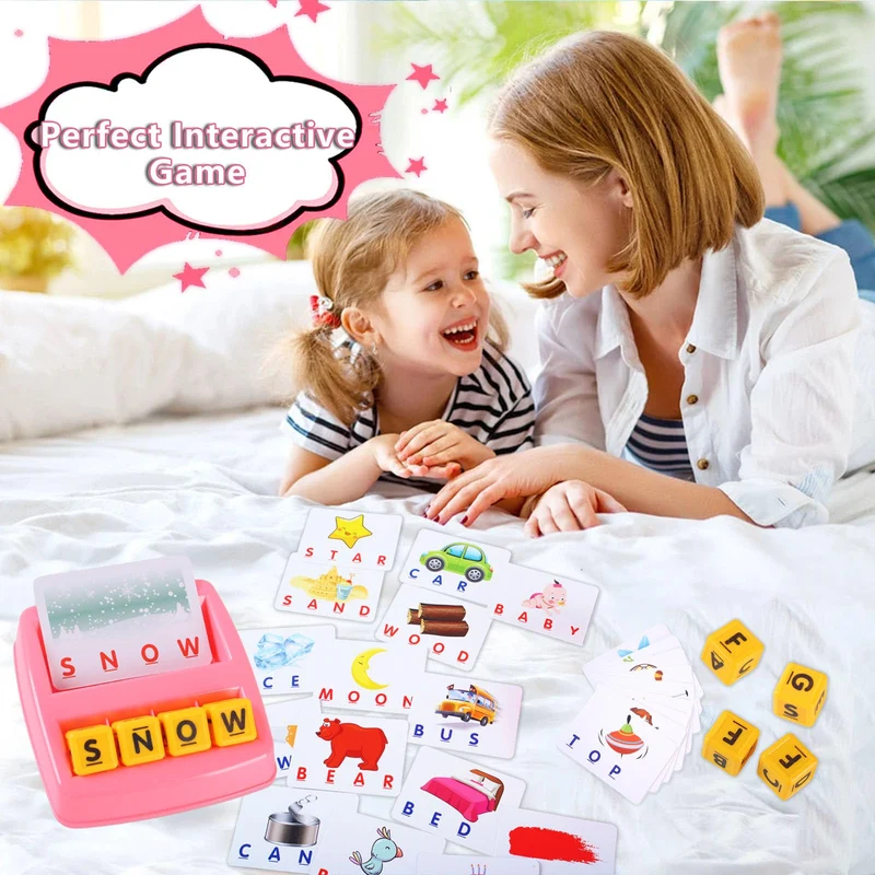 elzle Giochi Educativi, Gioco di Abbinamento Delle Lettere, Giocattoli per Imparare a Leggere per Bambini dai 3-6 anni, Gioco di Ortografia Regalo di Compleanno per Bambini e Bambine dai 3-6 anni