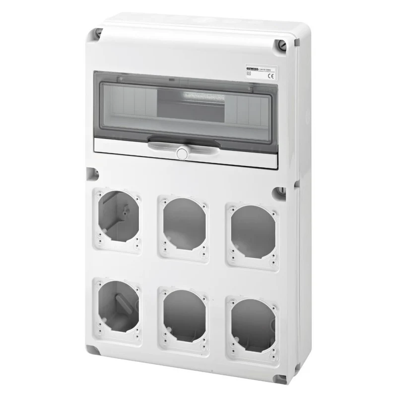Quadro Q-DIN 14 Moduli IP65 con 6 Flange IEC 309 16/32A Gewiss – GW68008N